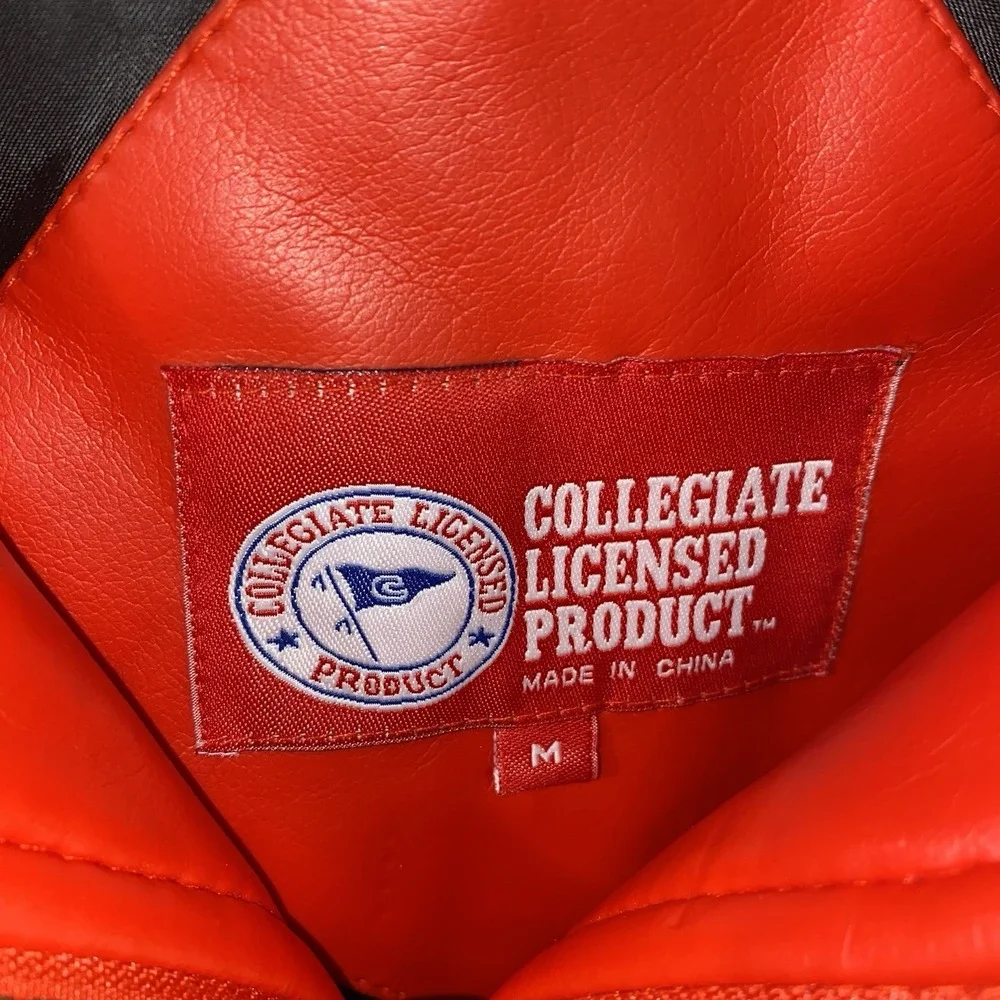 Vtg Ohio State Buckeyes Collegiate Faux Leather Varsity‎ Jacket Mens Medium